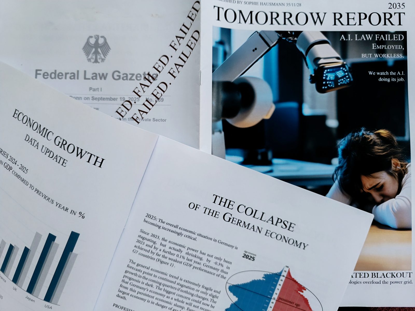 Layout-Entwürfe für das Tomorrow-Report-Magazin